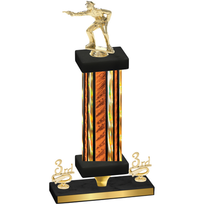 Premium Single Orange Glacier Third Place Shooter Trophy