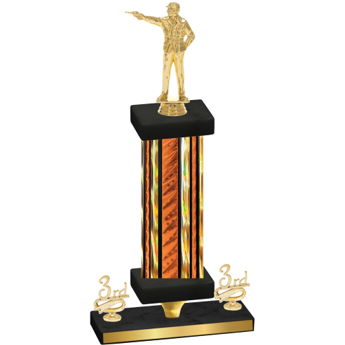 Premium Single Orange Glacier Third Place Shooter Trophy