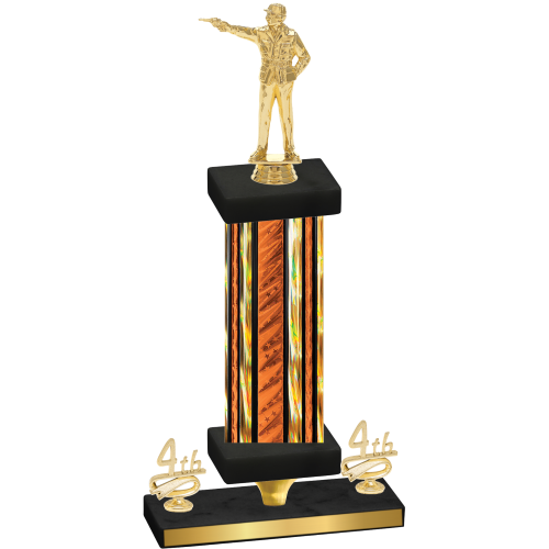 Premium Single Orange Glacier Fourth Place Shooter Trophy
