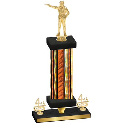 Premium Single Orange Glacier Fourth Place Shooter Trophy