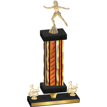 Premium Single Orange Glacier Third Place Skater Trophy