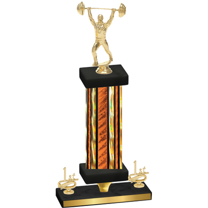 Premium Single Orange Glacier First Place Weights Trophy