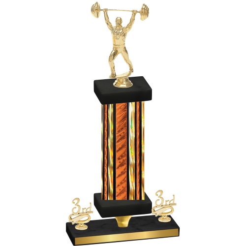 Premium Single Orange Glacier Third Place Weights Trophy