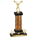Premium Single Orange Glacier Fourth Place Weights Trophy
