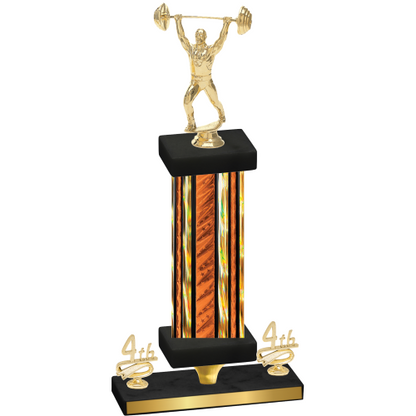Premium Single Orange Glacier Fourth Place Weights Trophy