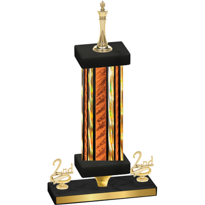 Premium Single Orange Glacier Second Place Chess Trophy