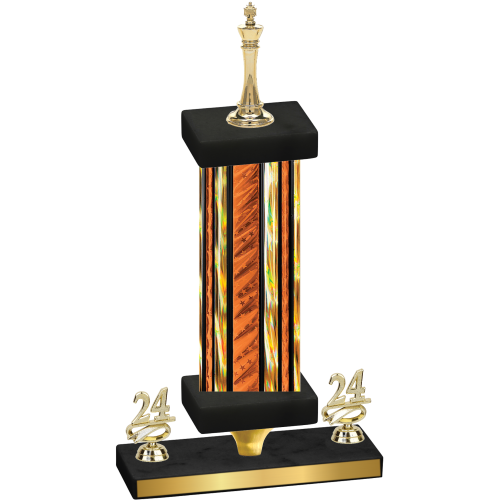 Premium Single Orange Glacier Year Chess Trophy