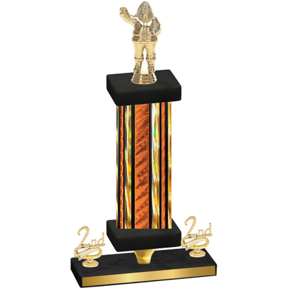 Premium Single Orange Glacier Second Place Holiday Trophy