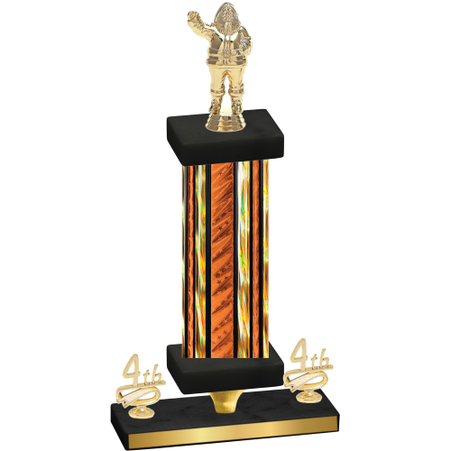 Premium Single Orange Glacier Fourth Place Holiday Trophy