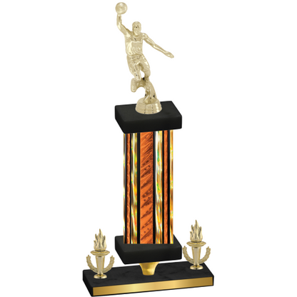 Premium Single Orange Glacier Victory Basketball Trophy