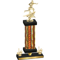 Premium Single Orange Glacier First Place Flag Football Trophy