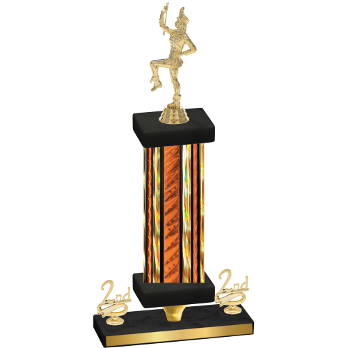 Premium Single Orange Glacier Second Place Majorette Trophy