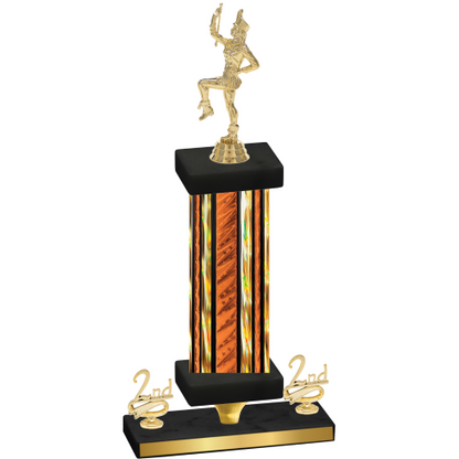 Premium Single Orange Glacier Second Place Majorette Trophy