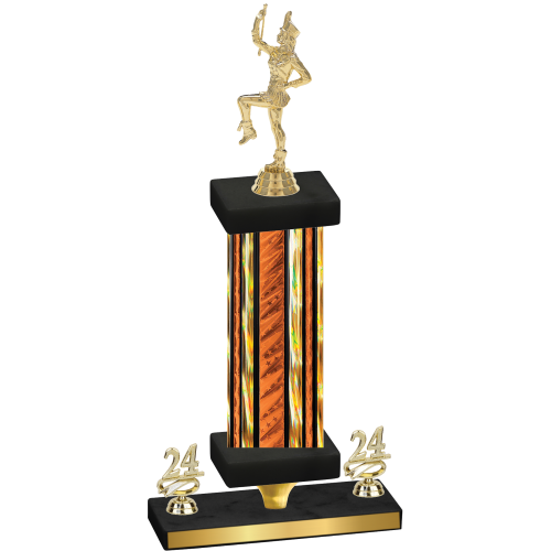 Premium Single Orange Glacier Year Majorette Trophy