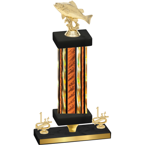Premium Single Orange Glacier First Place Fishing Trophy