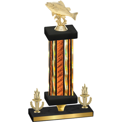 Premium Single Orange Glacier Victory Fishing Trophy