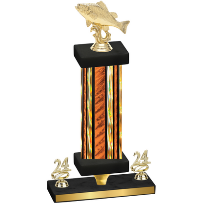 Premium Single Orange Glacier Year Fishing Trophy