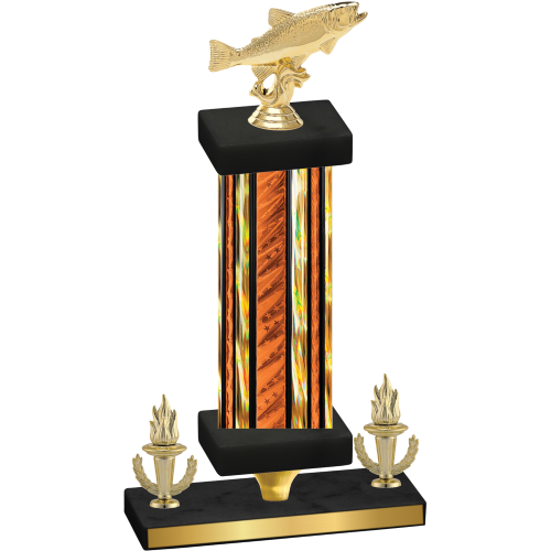 Premium Single Orange Glacier Victory Fishing Trophy