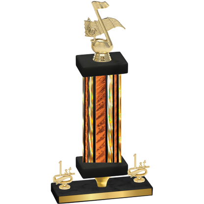 Premium Single Orange Glacier First Place Music Trophy