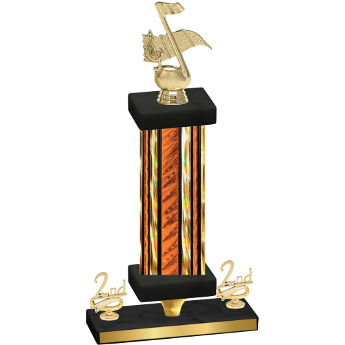 Premium Single Orange Glacier Second Place Music Trophy