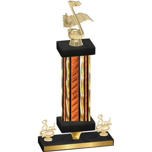 Premium Single Orange Glacier Third Place Music Trophy