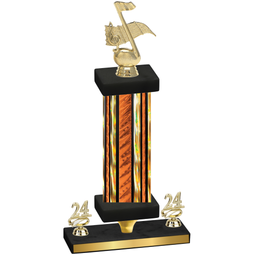 Premium Single Orange Glacier Year Music Trophy