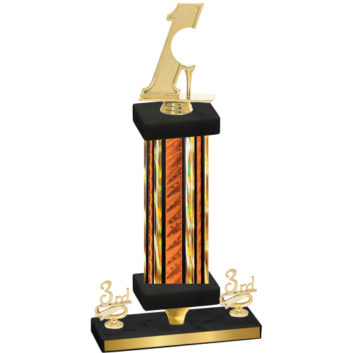Premium Single Orange Glacier Third Place Golf Trophy
