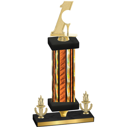 Premium Single Orange Glacier Victory Golf Trophy