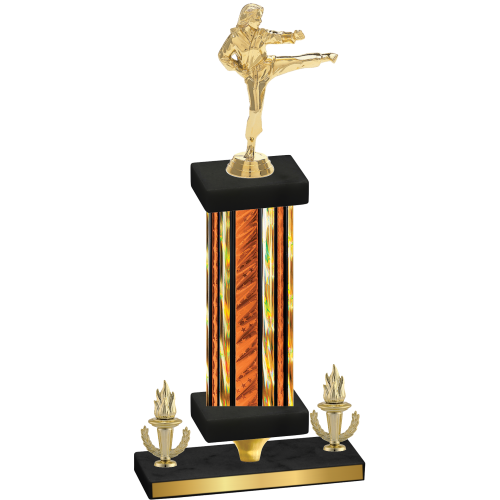 Premium Single Orange Glacier Victory Karate Trophy