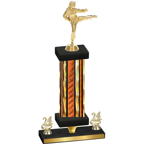 Premium Single Orange Glacier Year Karate Trophy