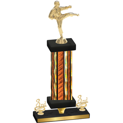 Premium Single Orange Glacier Third Place Karate Trophy