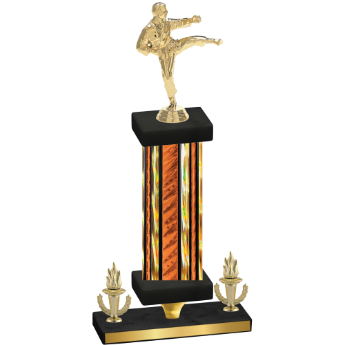 Premium Single Orange Glacier Victory Karate Trophy