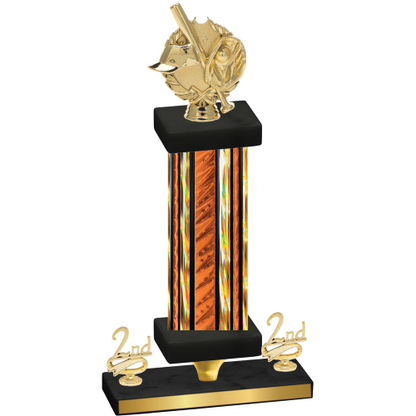 Premium Single Orange Glacier Second Place Baseball Trophy