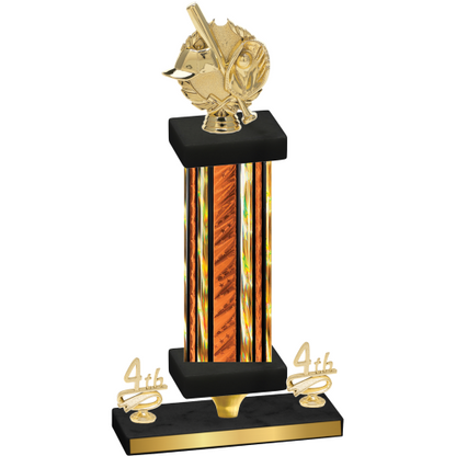 Premium Single Orange Glacier Fourth Place Baseball Trophy