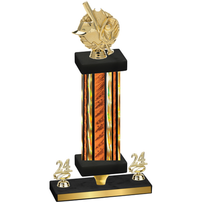 Premium Single Orange Glacier Year Baseball Trophy