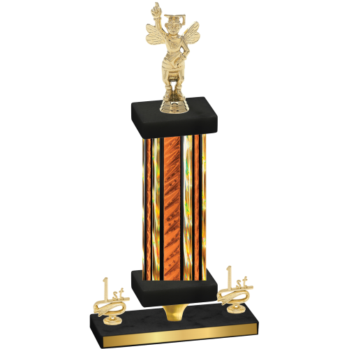Premium Single Orange Glacier First Place Academics Trophy