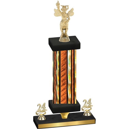 Premium Single Orange Glacier Year Academics Trophy