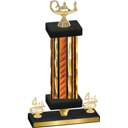 Premium Single Orange Glacier Fourth Place Academics Trophy