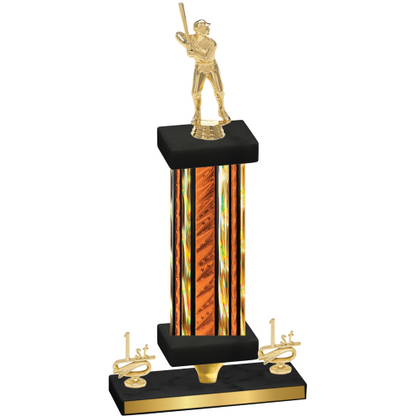 Premium Single Orange Glacier First Place Baseball Trophy