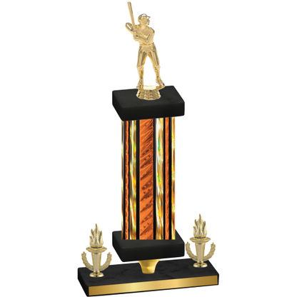 Premium Single Orange Glacier Victory Baseball Trophy