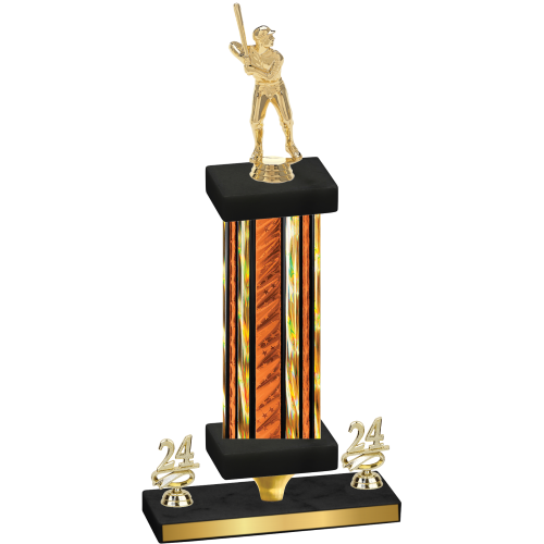 Premium Single Orange Glacier Year Baseball Trophy