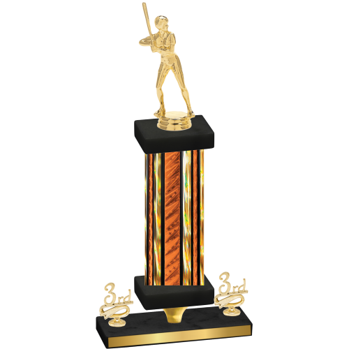 Premium Single Orange Glacier Third Place Softball Trophy