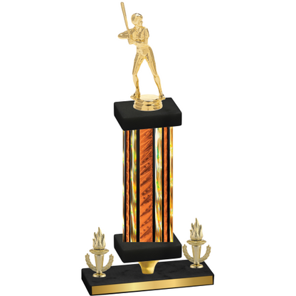 Premium Single Orange Glacier Victory Softball Trophy