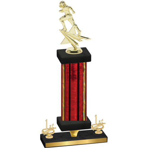 Premium Single Red Glacier First Place Football Trophy