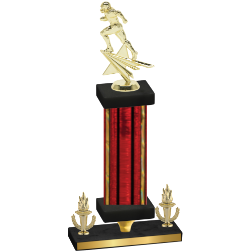 Premium Single Red Glacier Victory Football Trophy