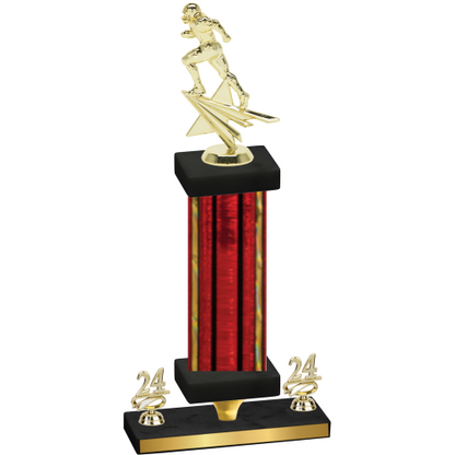 Premium Single Red Glacier Year Football Trophy