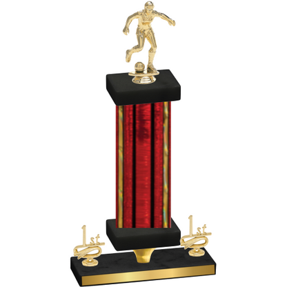 Premium Single Red Glacier First Place Soccer Trophy