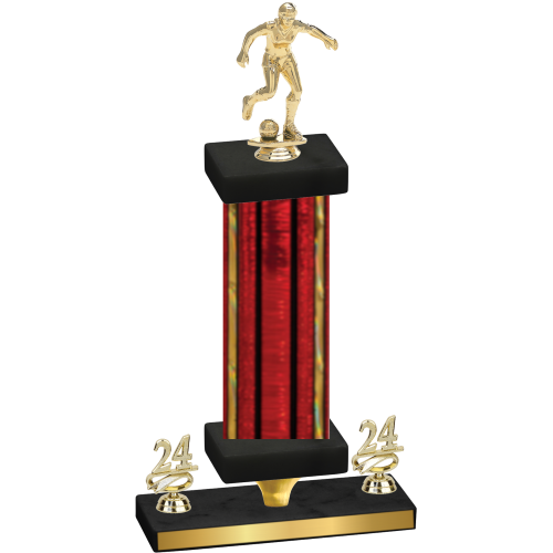 Premium Single Red Glacier Year Soccer Trophy