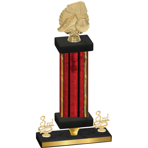 Premium Single Red Glacier Third Place Soccer Trophy