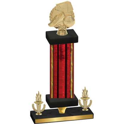 Premium Single Red Glacier Victory Soccer Trophy